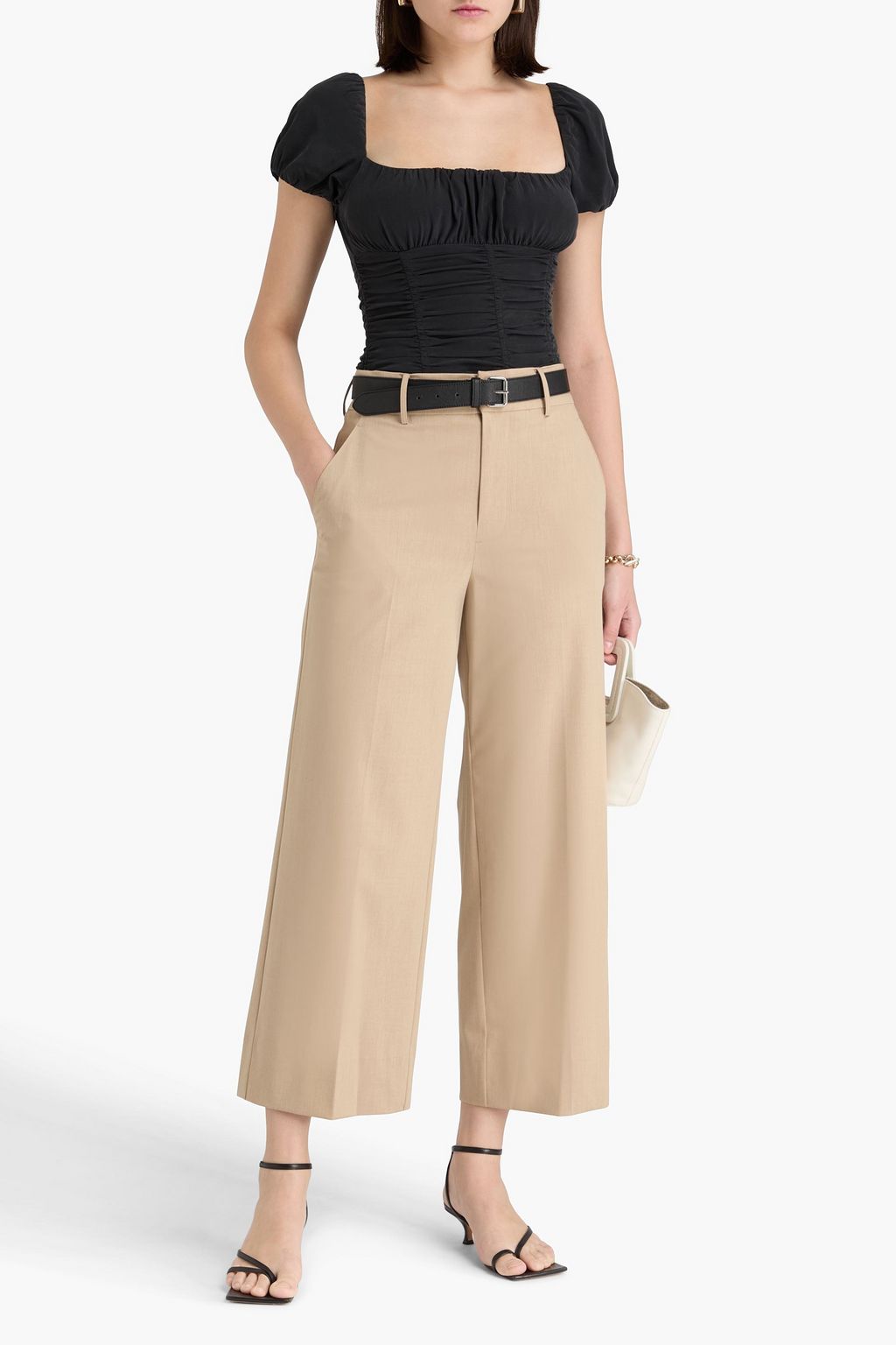 STAUD Prince cropped twill straight-leg pants
