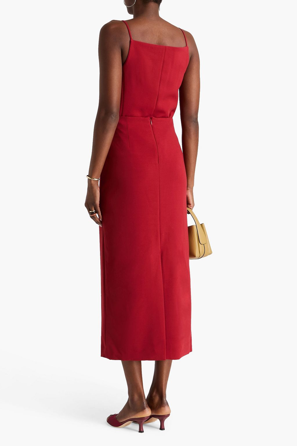 STAUD Smith twill midi pencil skirt