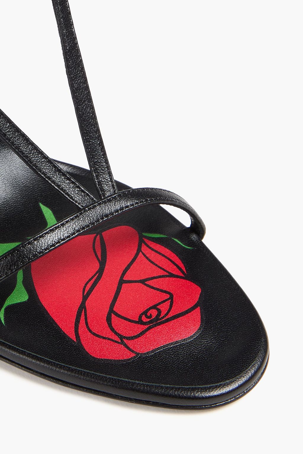 MAGDA BUTRYM Floral-appliquéd leather sandals