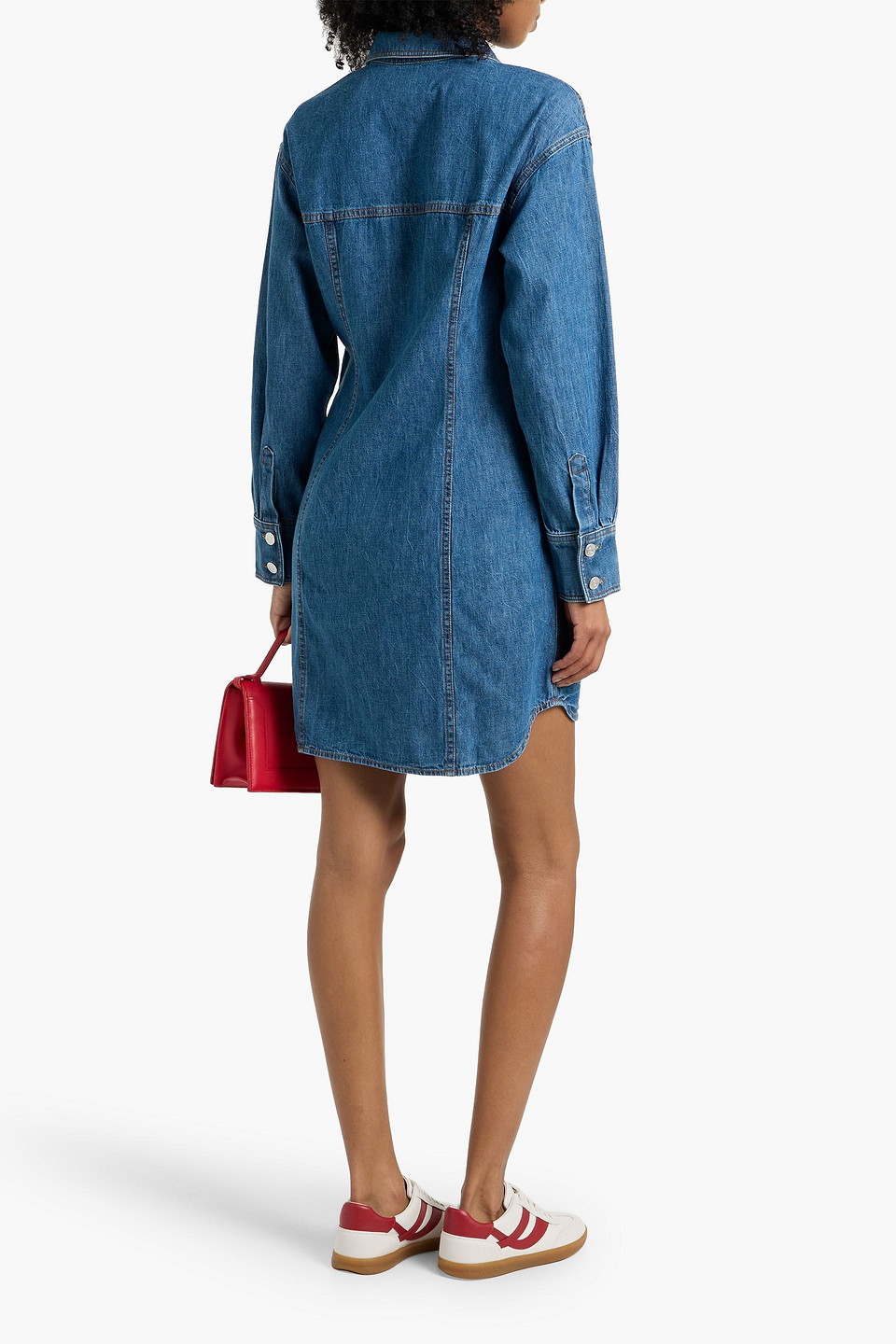 Alex Mill Marissa Denim Mini Shirt Dress In Blue