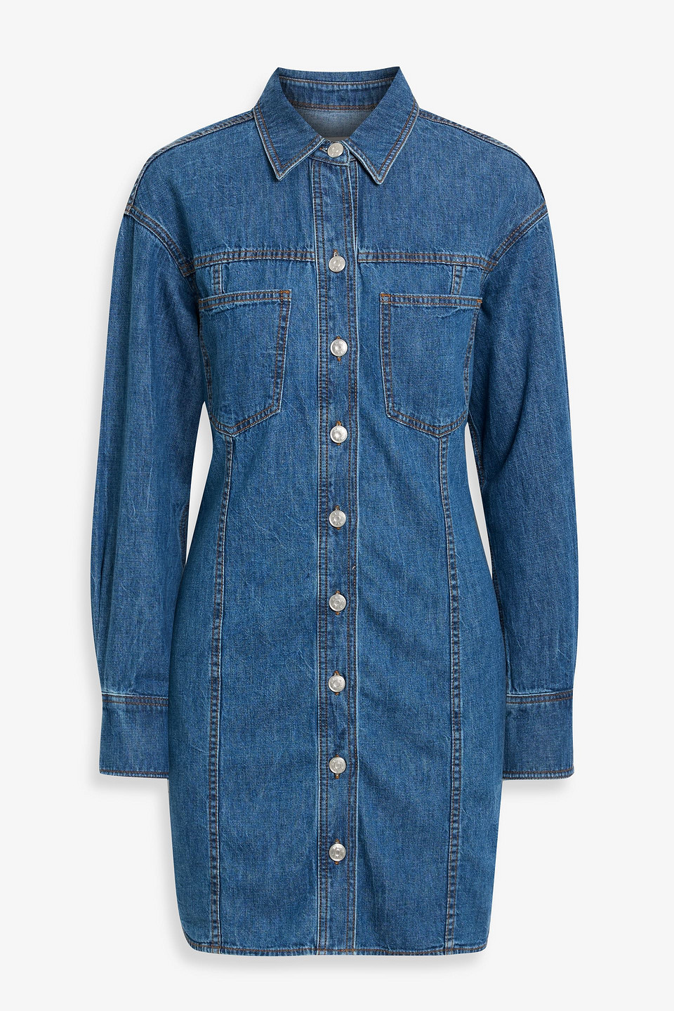 Alex Mill Marissa Denim Mini Shirt Dress In Blue