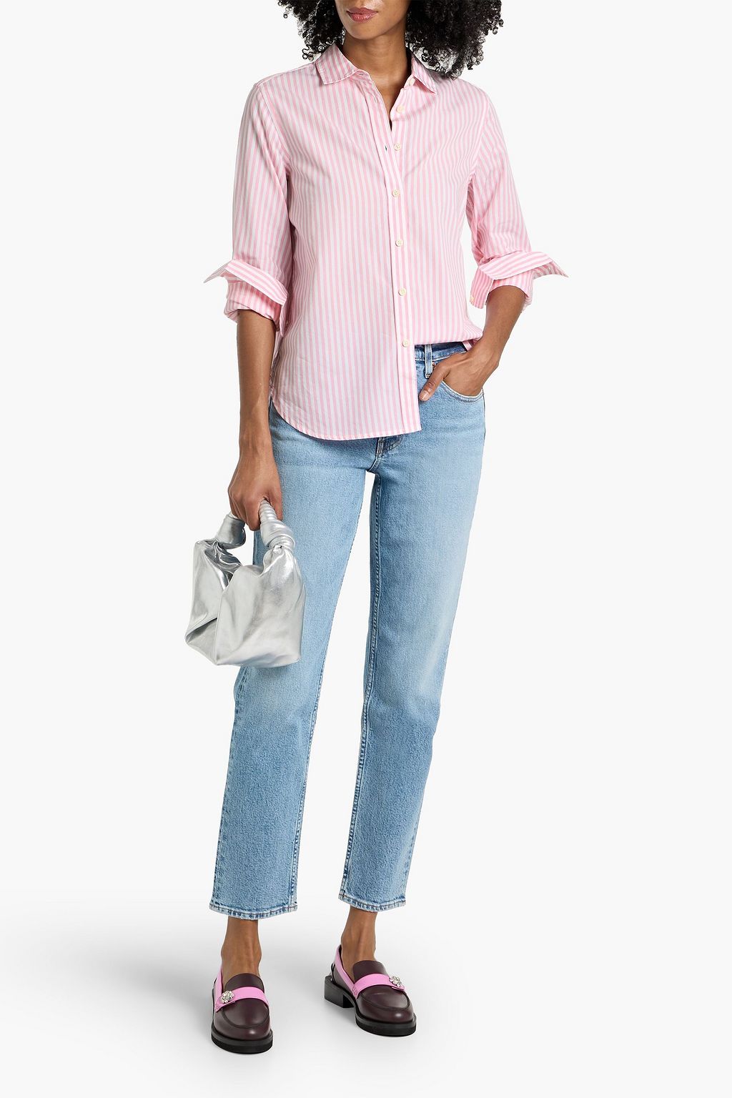 ALEX MILL Val striped cotton-poplin shirt