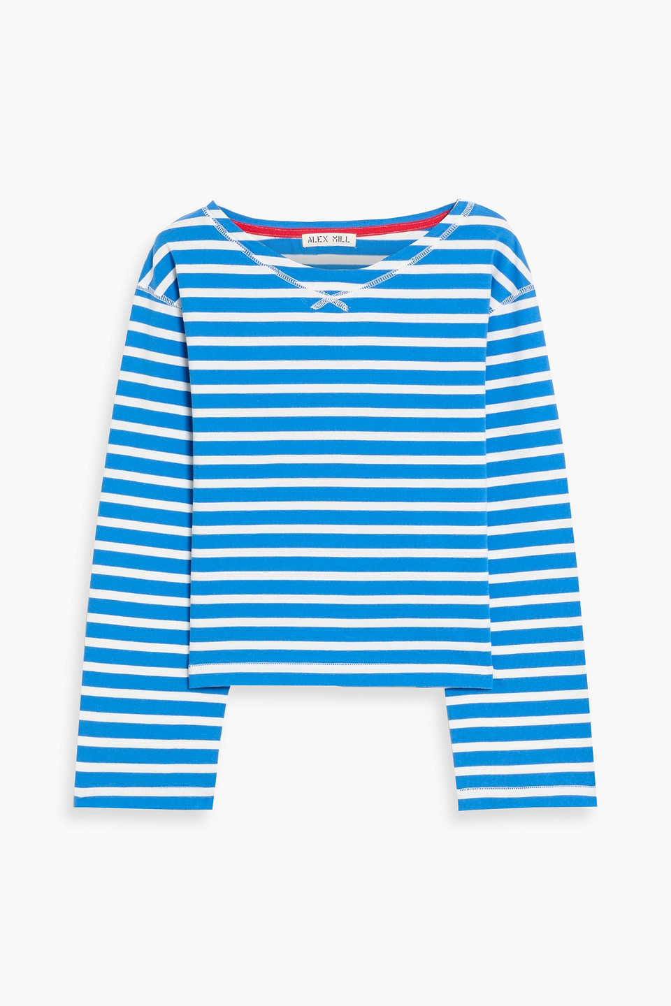 Alex Mill Marseille Striped Cotton-jersey Top In Blue