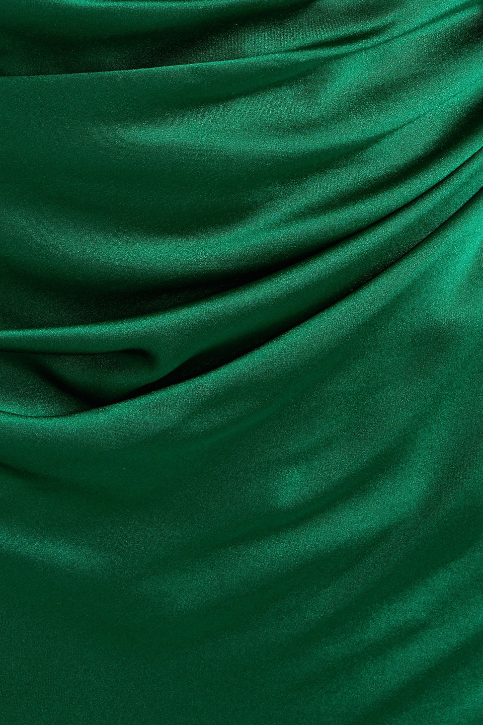 The Sei One-sleeve Cutout Silk-satin Gown In Green