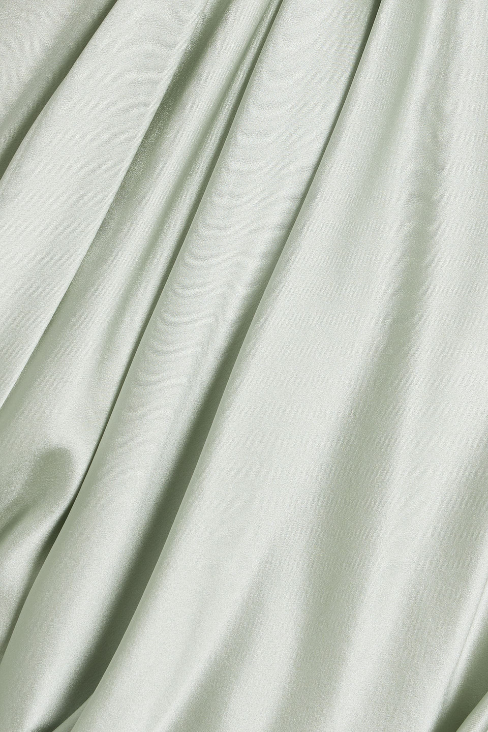 The Sei One-shoulder Draped Silk-satin Gown In Green