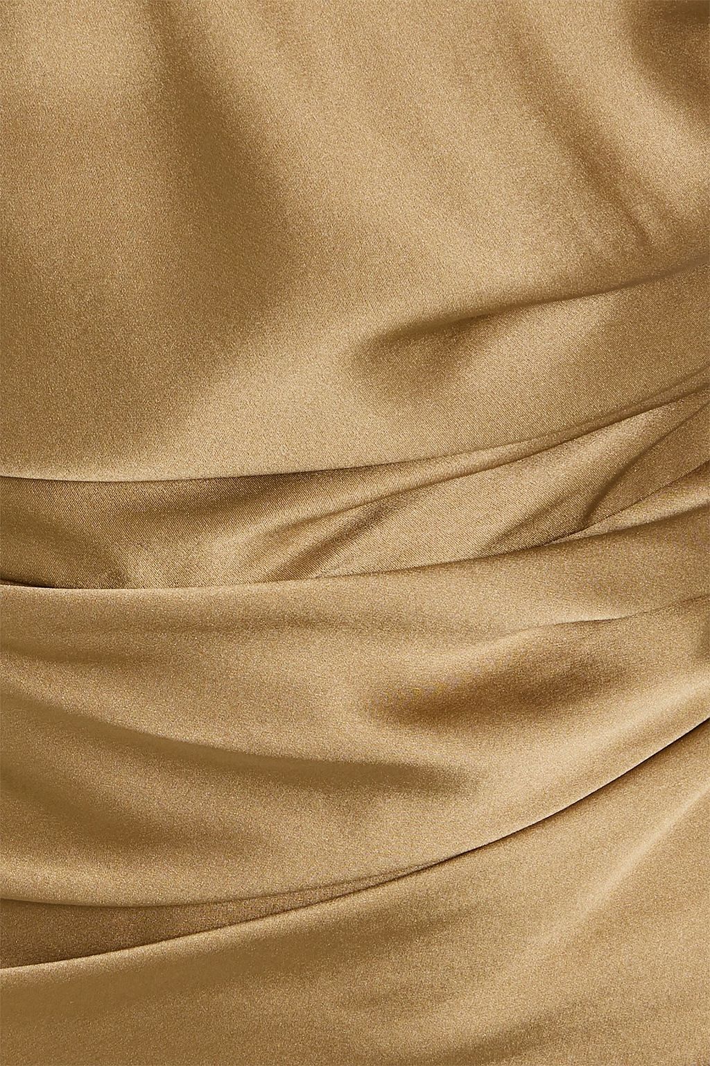 THE SEI One-shoulder draped silk-satin maxi dress