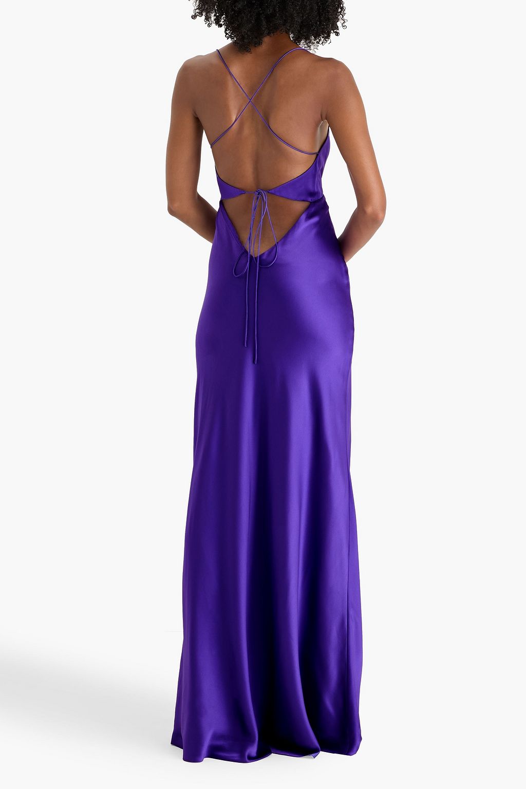 THE SEI Cutout silk-satin gown