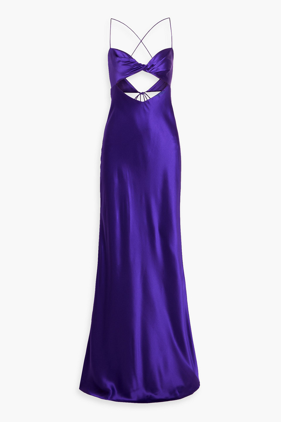 The Sei Cutout Silk-satin Gown In Purple