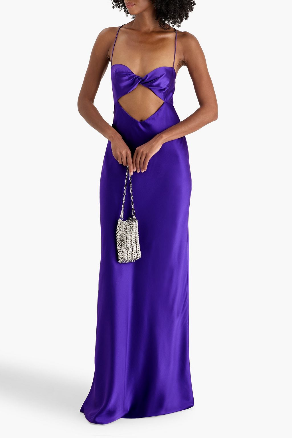 THE SEI Cutout silk-satin gown