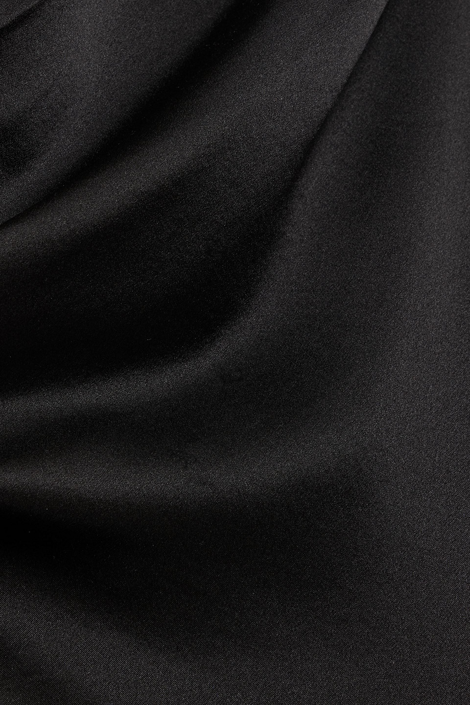 The Sei One-shoulder Draped Silk-satin Gown In Black