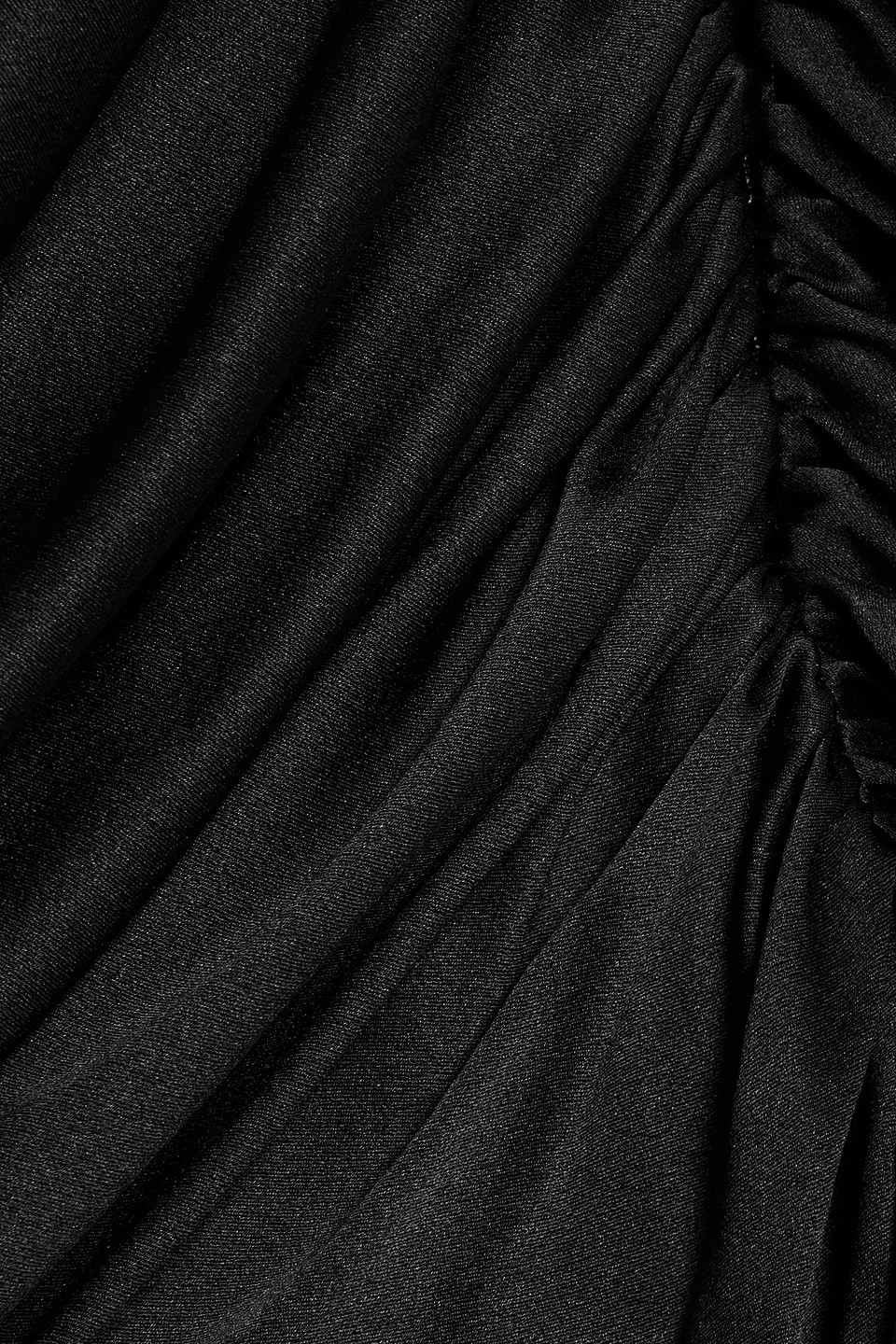The Sei One-shoulder Draped Silk-satin Mini Dress In Black