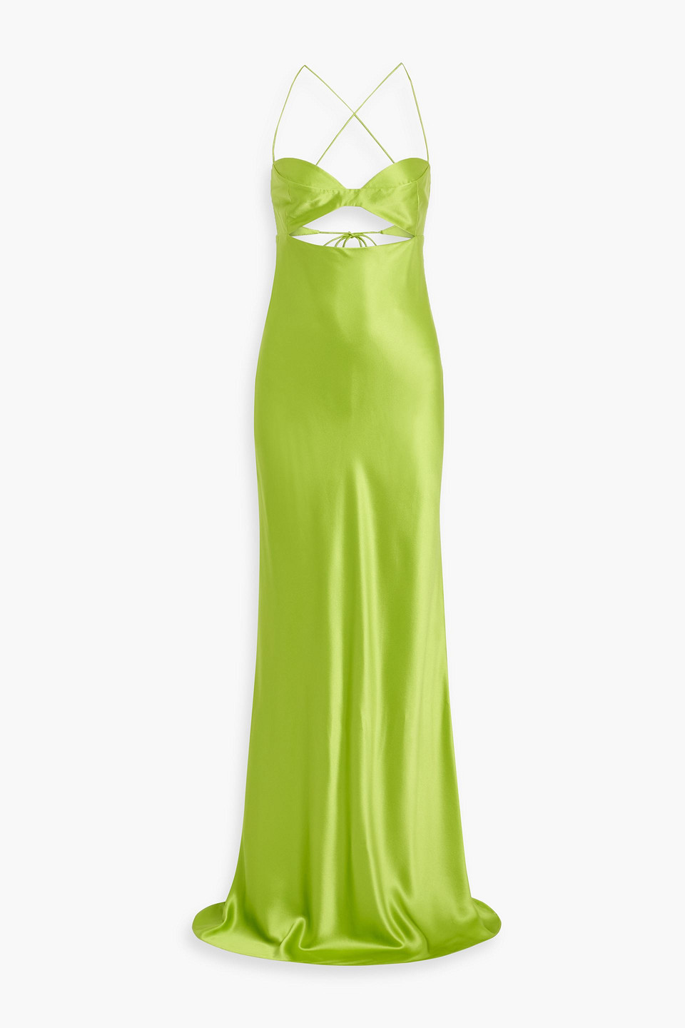 The Sei Cutout Silk-satin Gown In Green