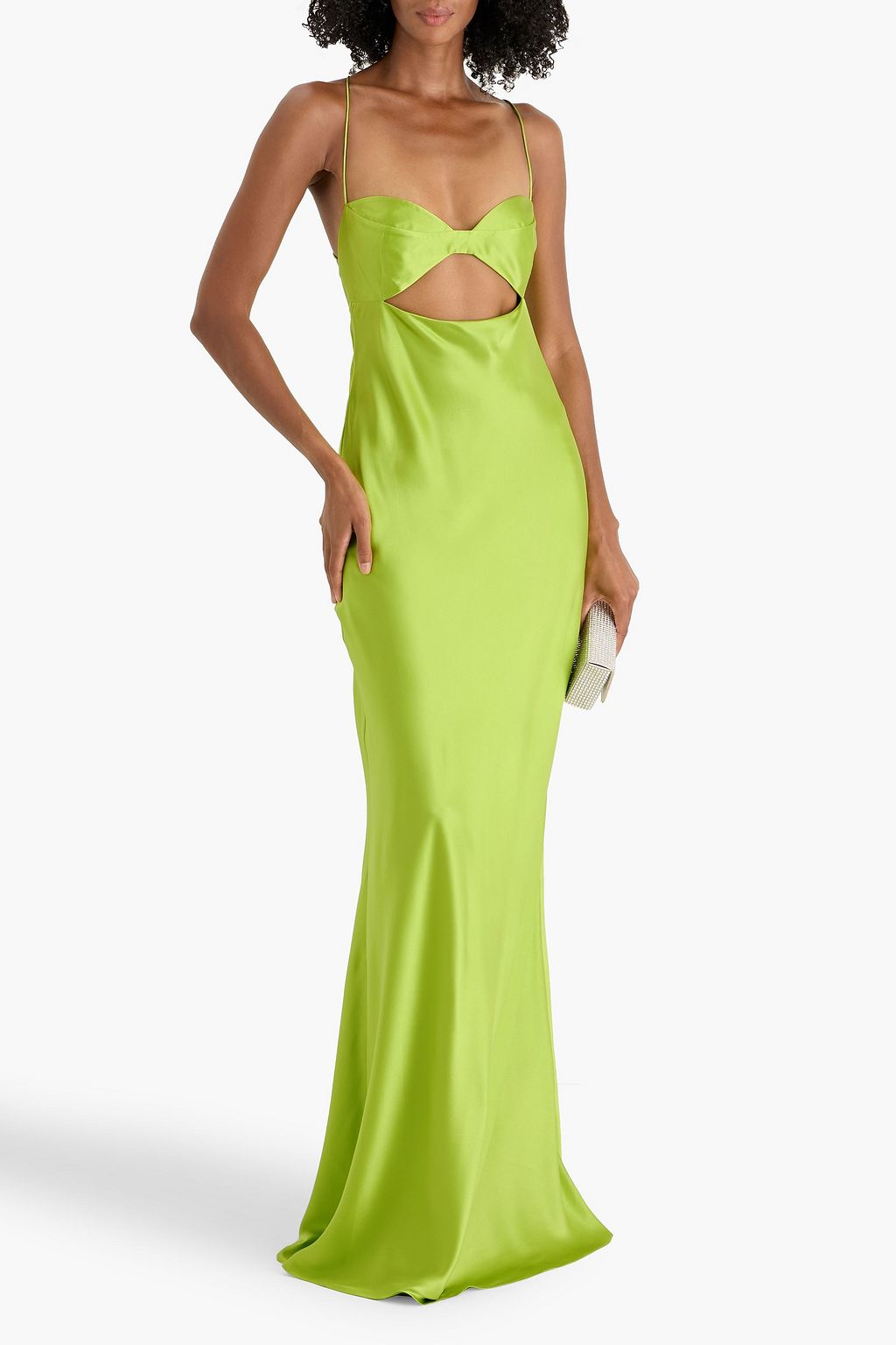 THE SEI Cutout silk-satin gown