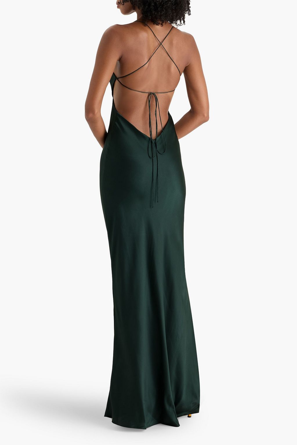 THE SEI Cutout silk-satin gown