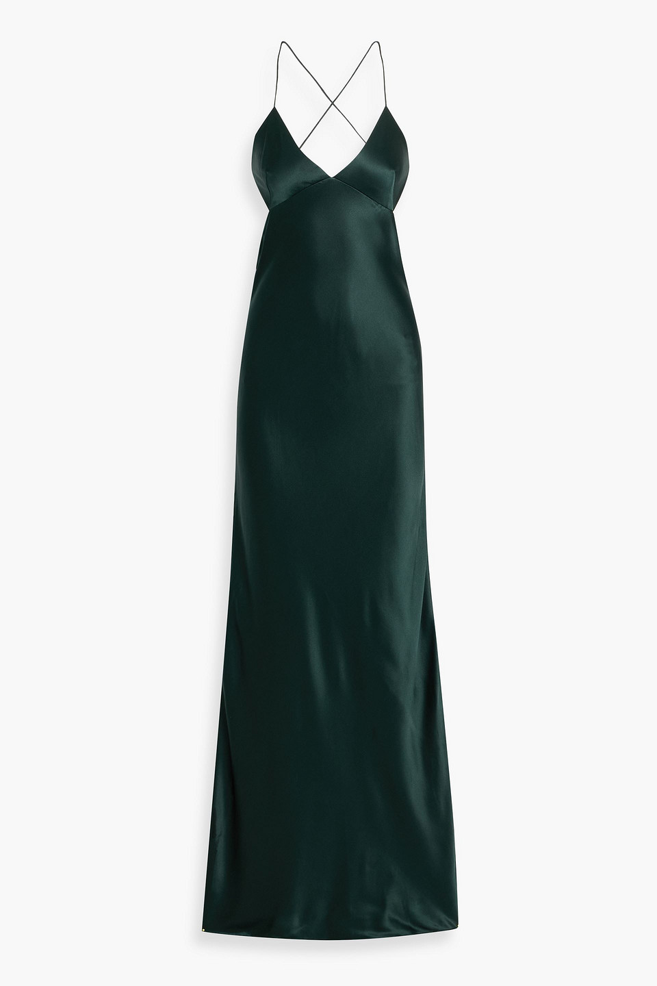 The Sei Cutout Silk-satin Gown In Green