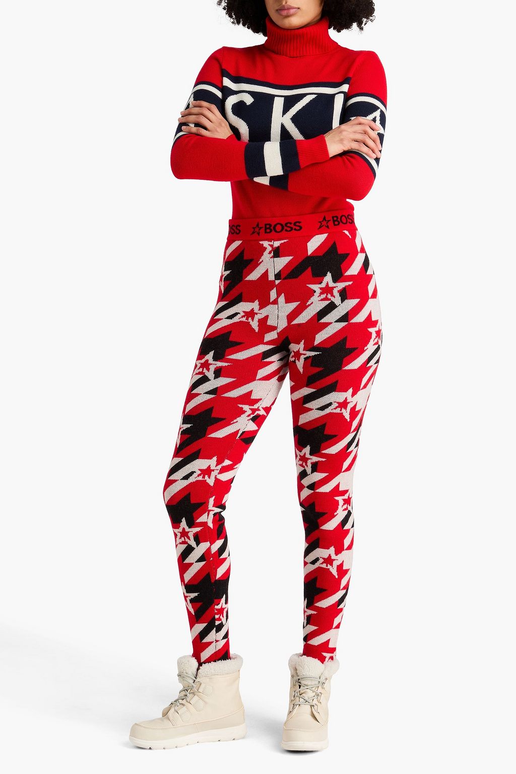 BOSS X PERFECT MOMENT Aster intarsia merino wool base layer