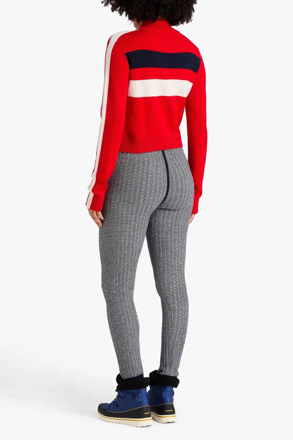 PERFECT MOMENT Mania intarsia merino wool mock-neck sweater