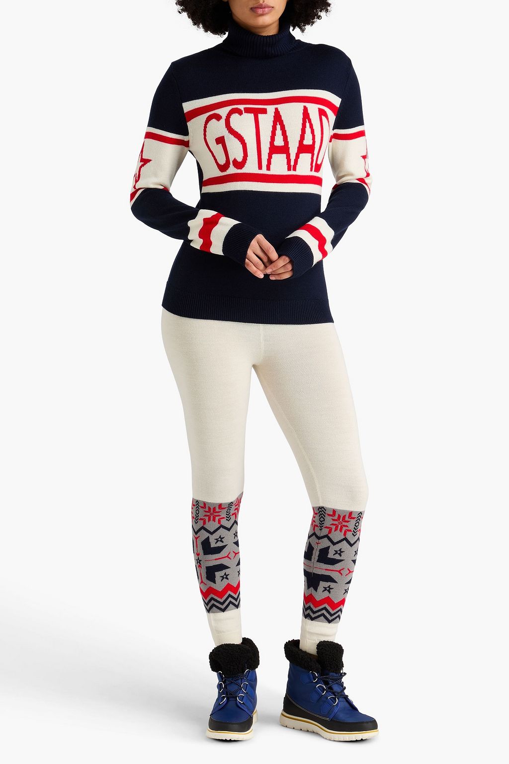 PERFECT MOMENT Schild intarsia merino wool turtleneck sweater