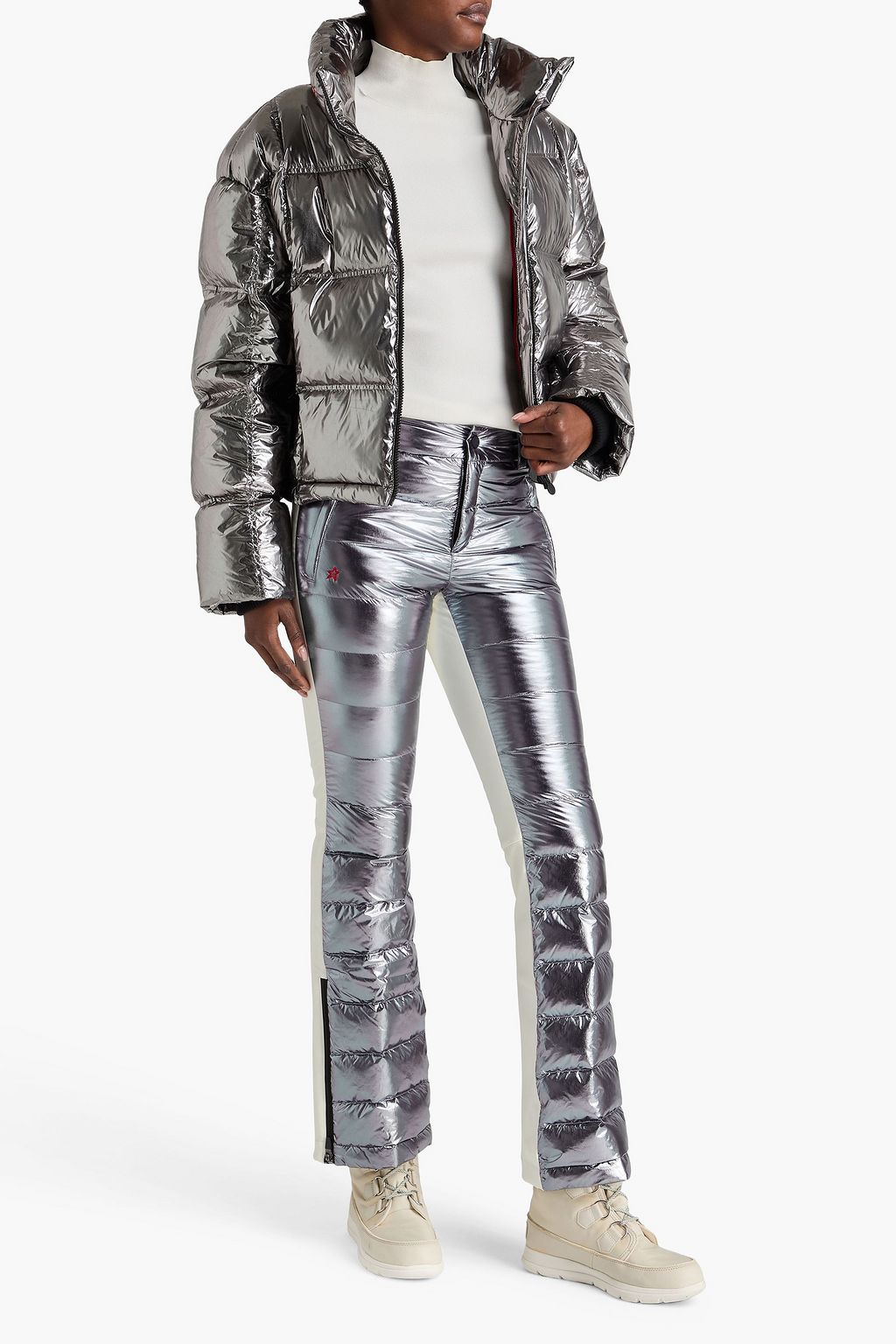 PERFECT MOMENT بنطال تزلج "تاليا" من قماش عازل مبطن وبلون معدني