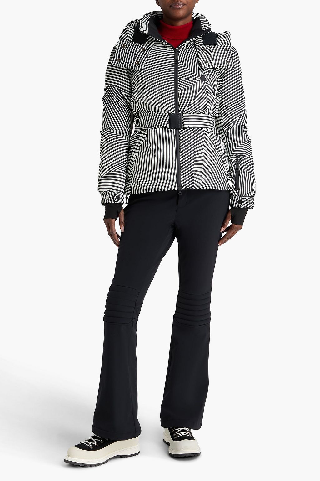 PERFECT MOMENT جاكيت تزلج "كانديسا" بغطاء للرأس محشو بالزغب وبطبعات