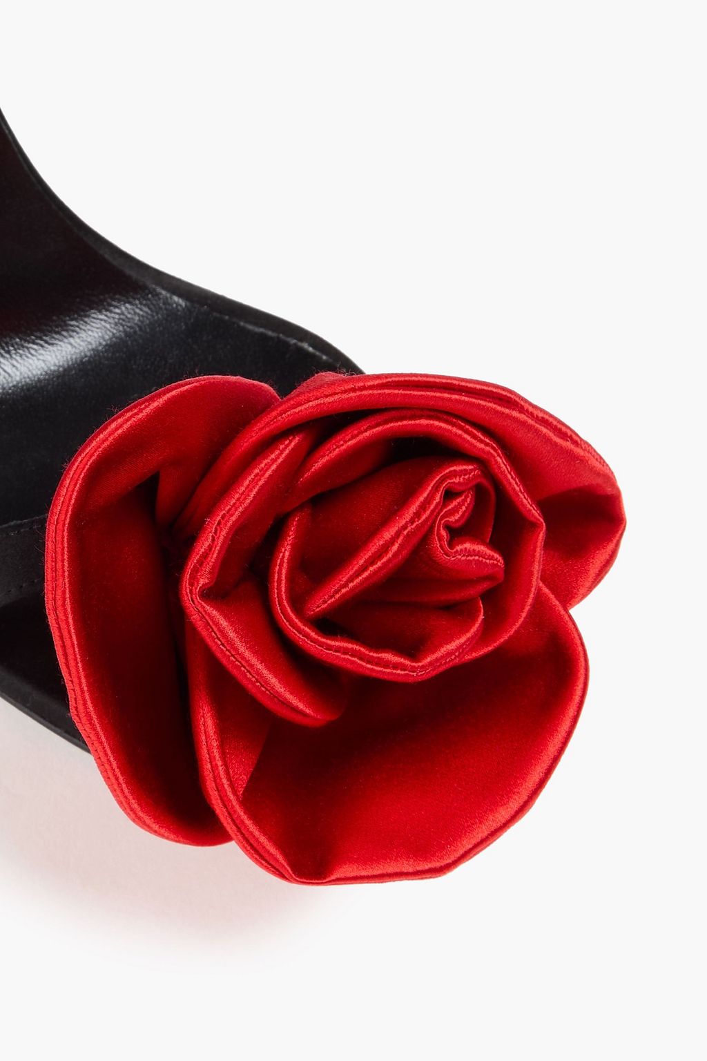 MAGDA BUTRYM Floral-appliquéd satin sandals