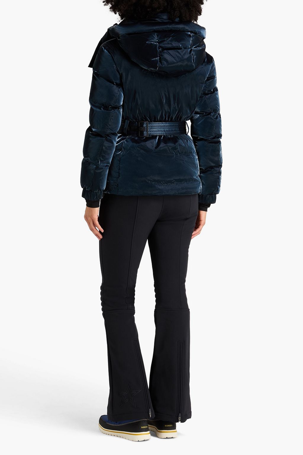 PERFECT MOMENT جاكيت تزلج "كانديسا" محشو بالزغب بقبعة ولون معدني