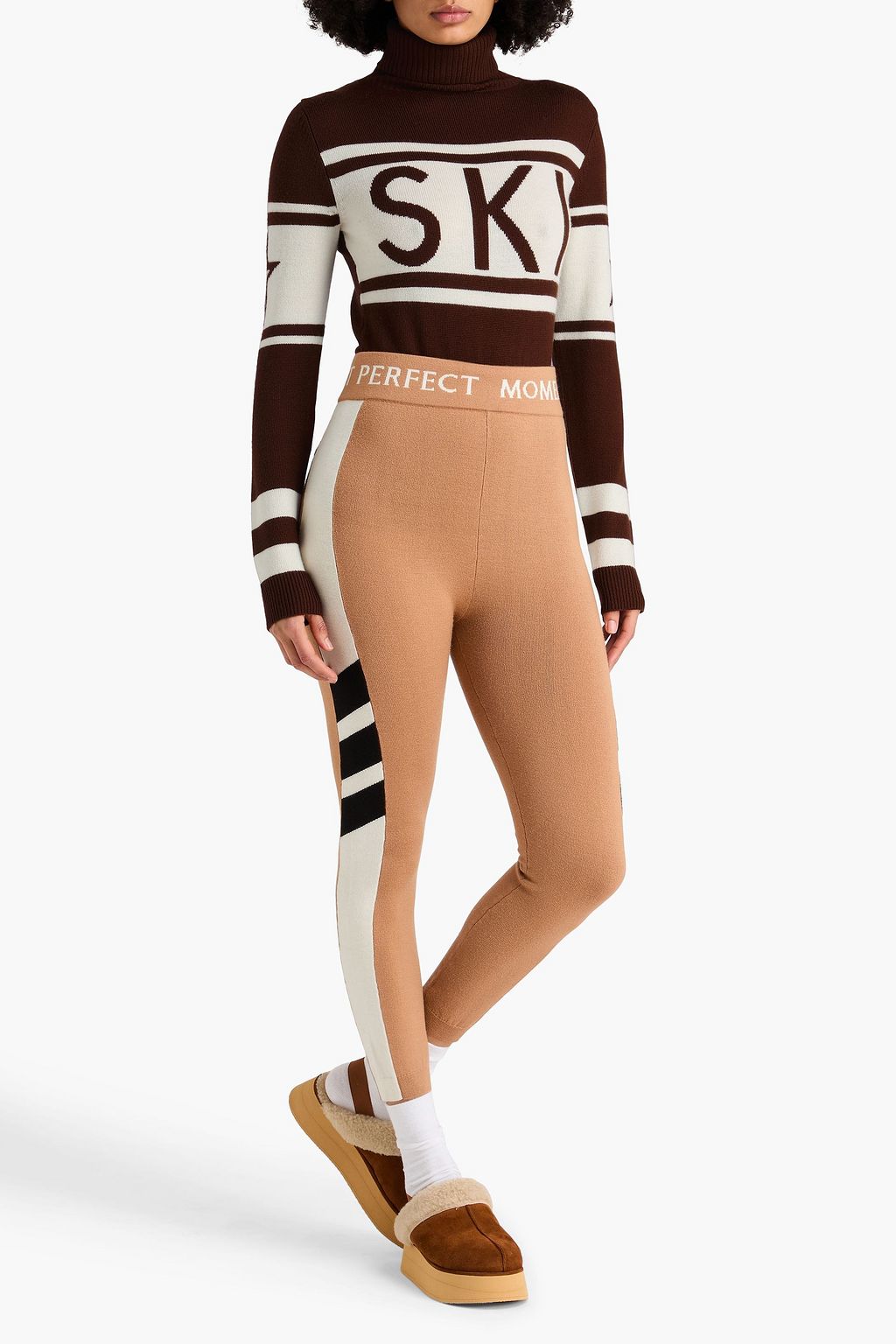 PERFECT MOMENT Schild intarsia merino wool turtleneck sweater