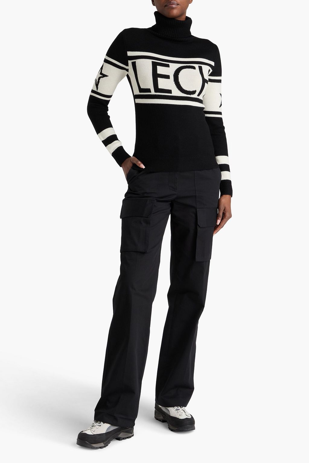 PERFECT MOMENT Schild intarsia merino wool turtleneck sweater