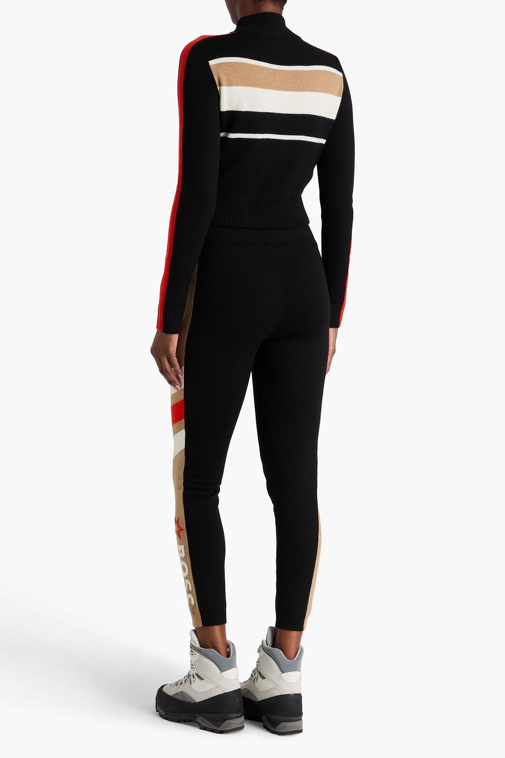 BOSS X PERFECT MOMENT Mania intarsia merino wool mock-neck sweater