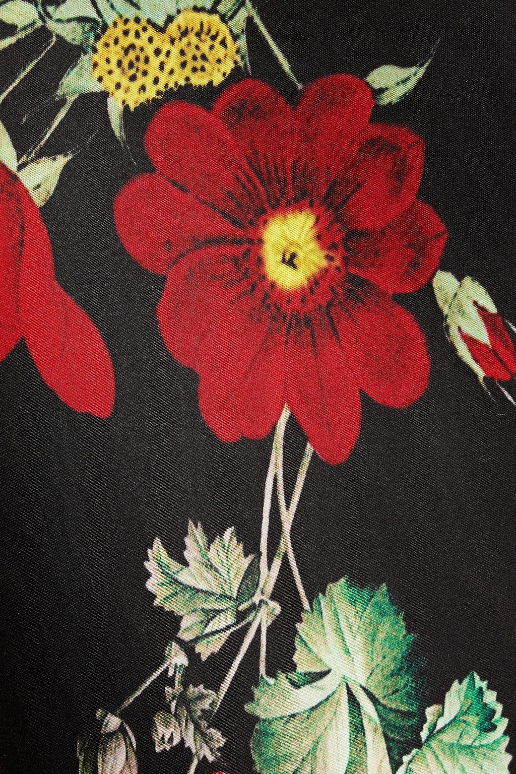 ALICE + OLIVIA Terese floral-print satin maxi skirt