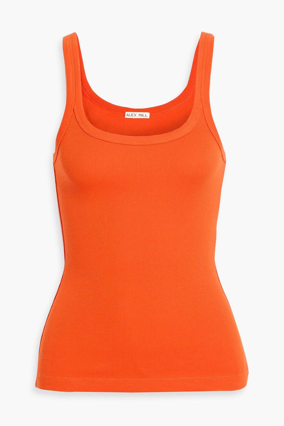 Alex Mill 365 Ribbed Cotton-blend Jersey Tank In Orange