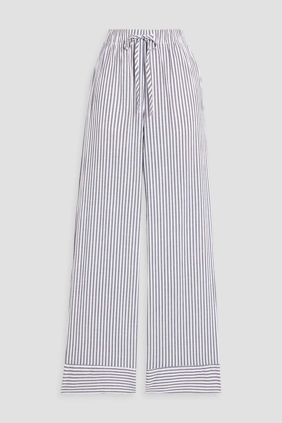 alex mill - riley striped cotton-blend straight-leg pants - white - xl