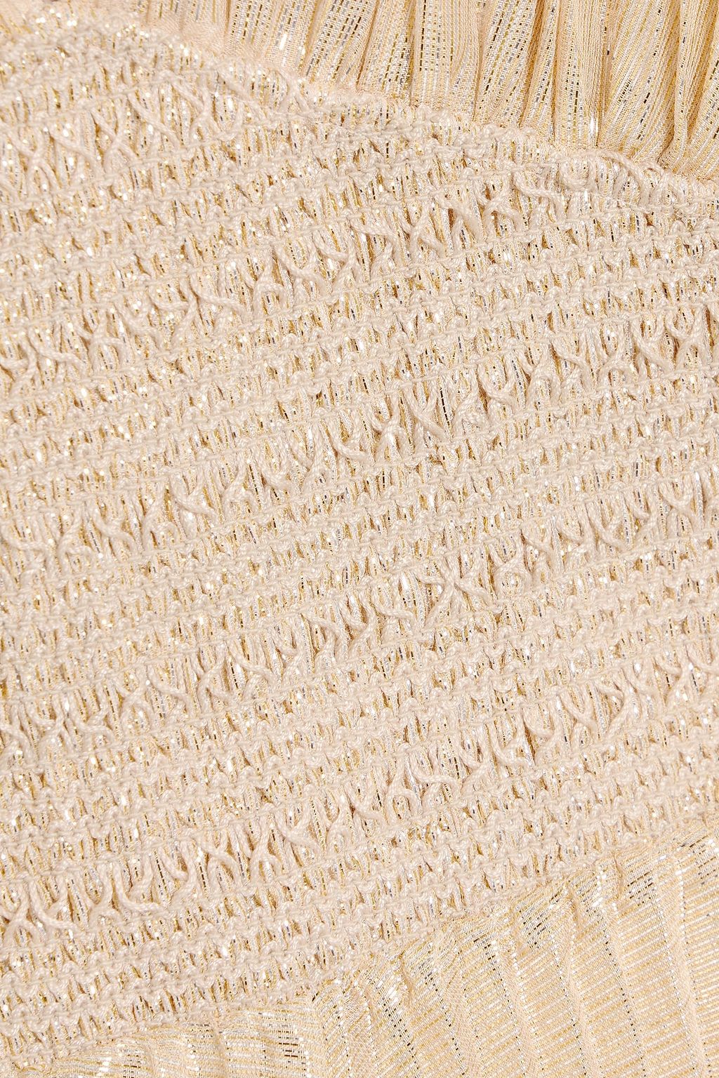 ALICE + OLIVIA Rosalie metallic plissé silk-blend wide-leg jumpsuit