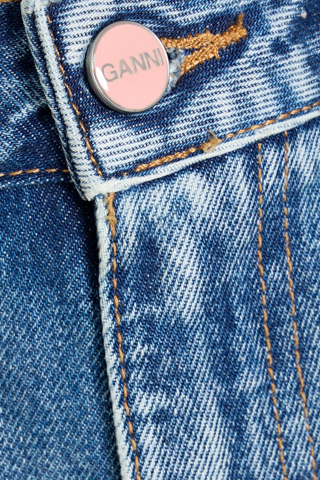 GANNI Cropped high-rise straight-leg jeans