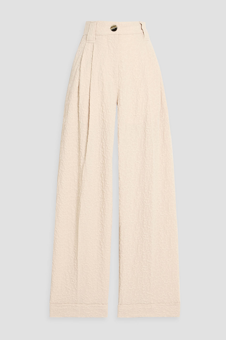 Ganni Cloqué Straight-leg Pants In Pattern