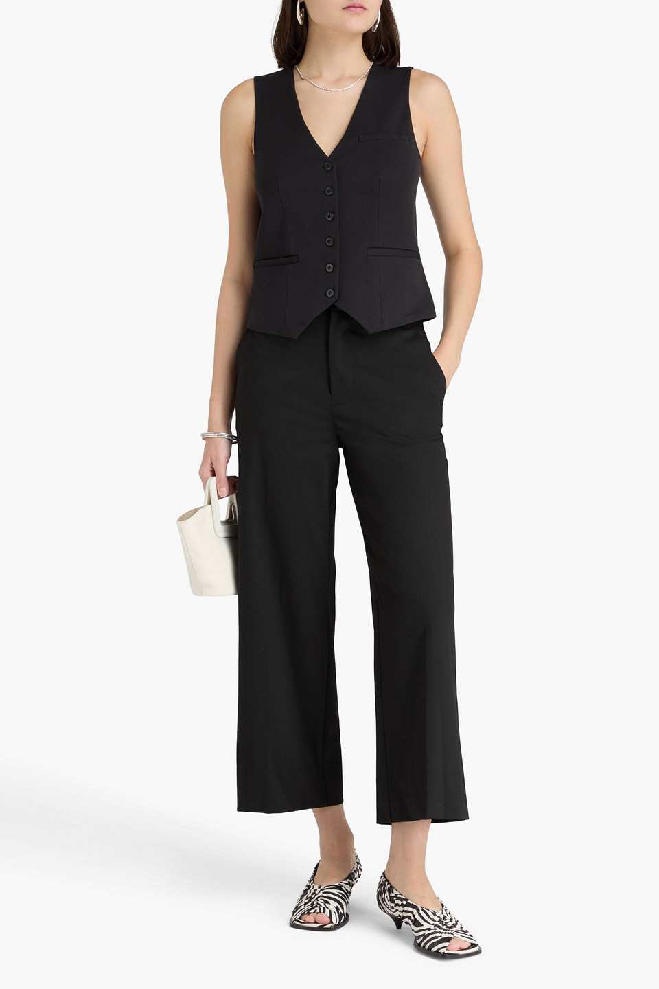  Staud - Weste „brett“ Aus Twill - Schwarz - Xl 