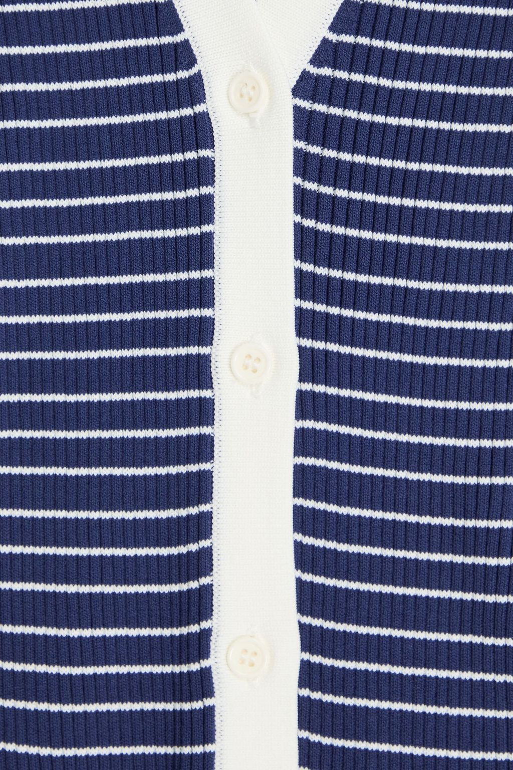 STAUD Cargo striped ribbed-knit cardigan