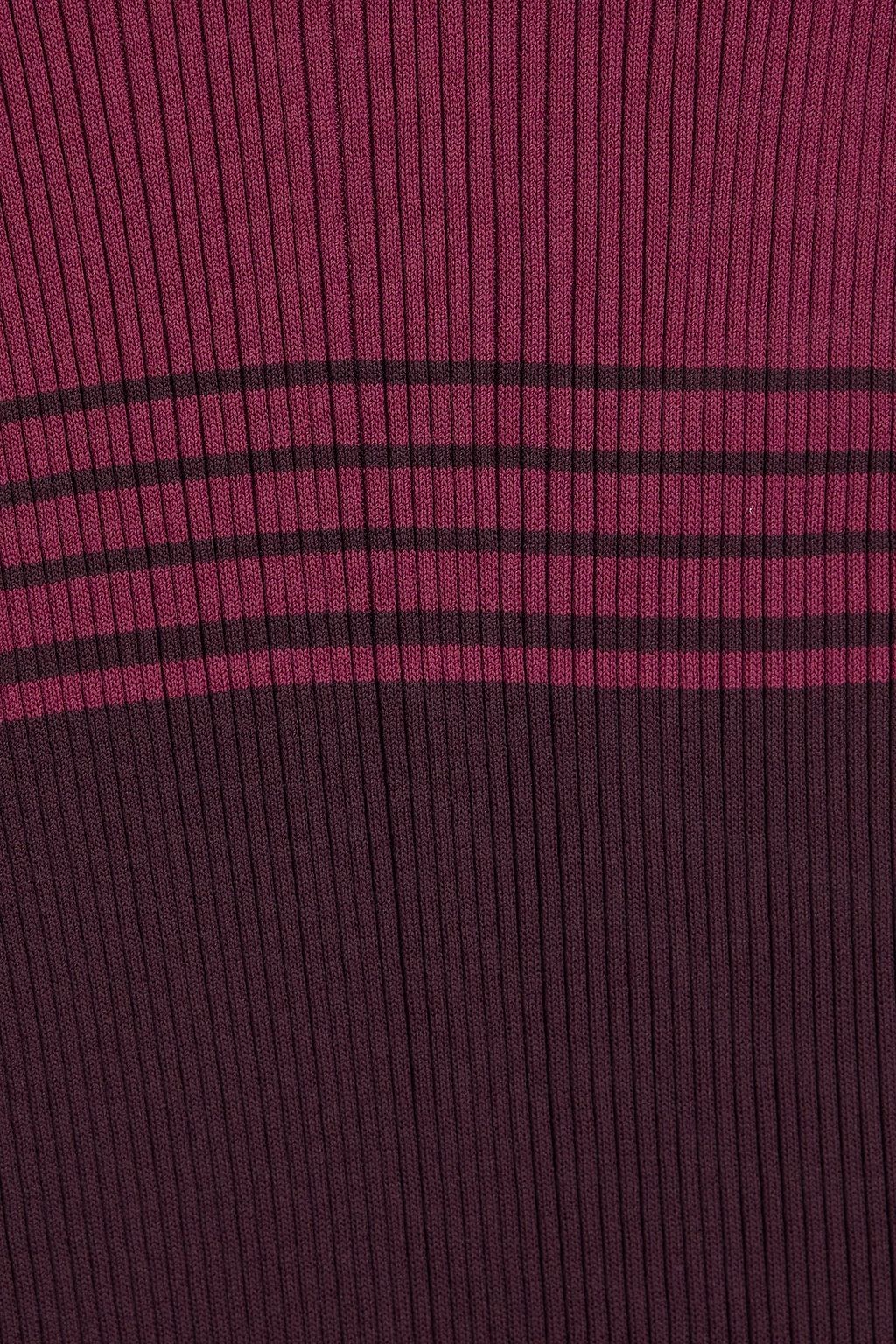 STAUD Edna open-back striped ribbed-knit midi dress