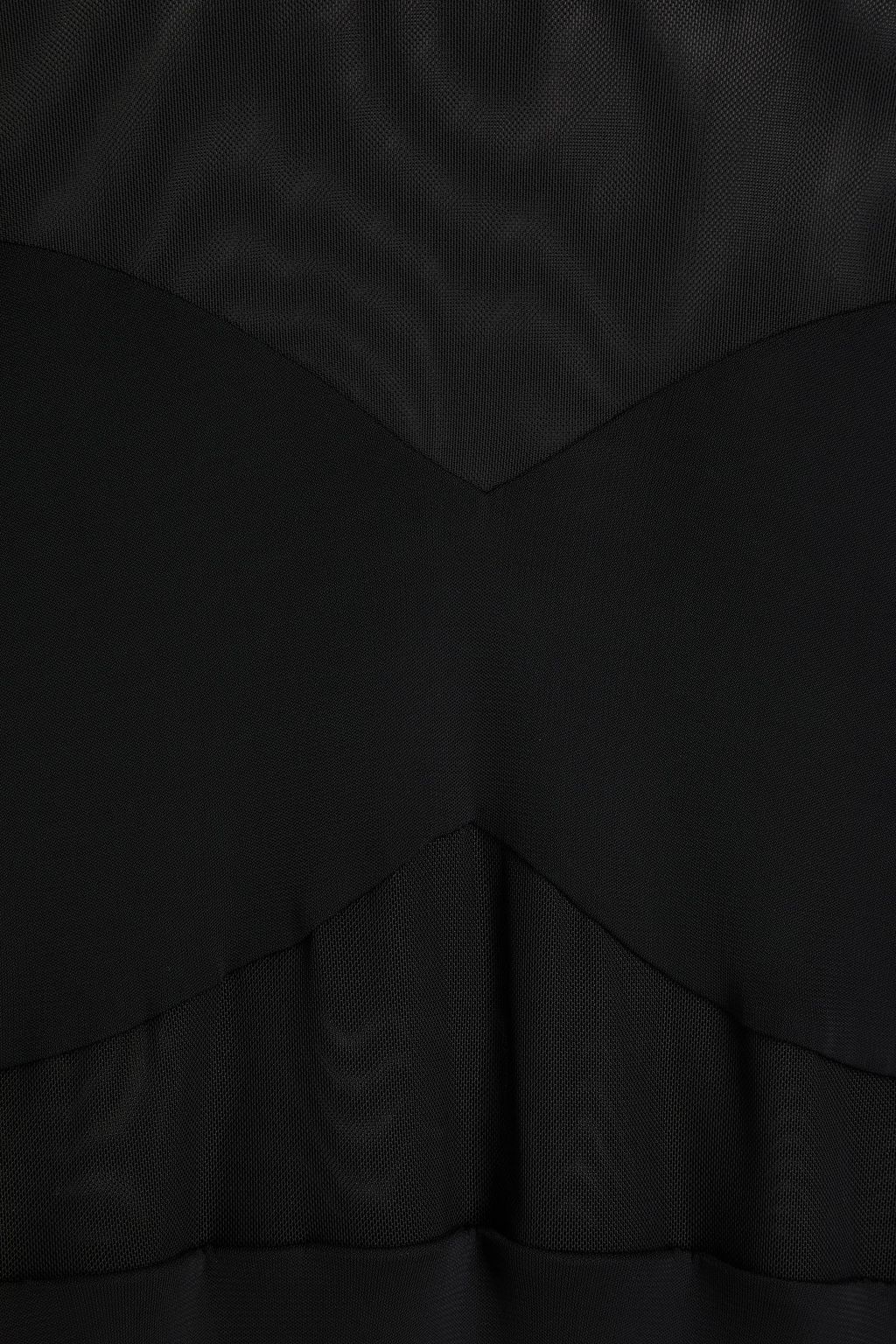 STAUD Mesh-paneled jersey maxi dress