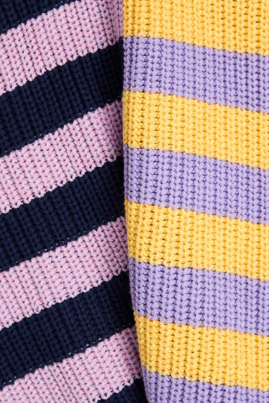 STAUD Hampton striped cotton-blend sweater