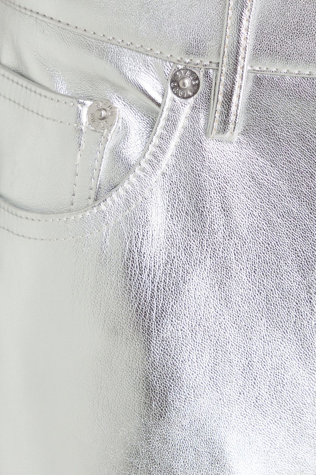 STAUD Chisel metallic straight-leg pants