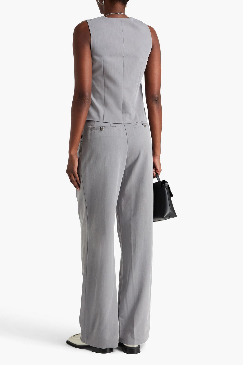 STAUD Luisa pleated twill wide-leg pants