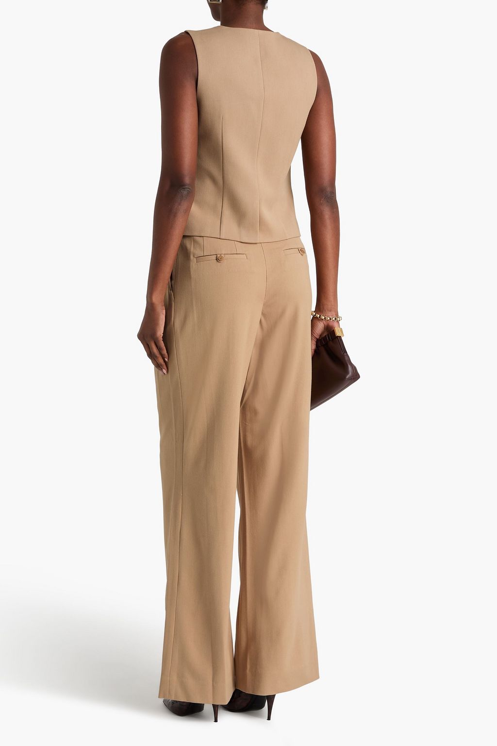 STAUD Luisa pleated twill wide-leg pants