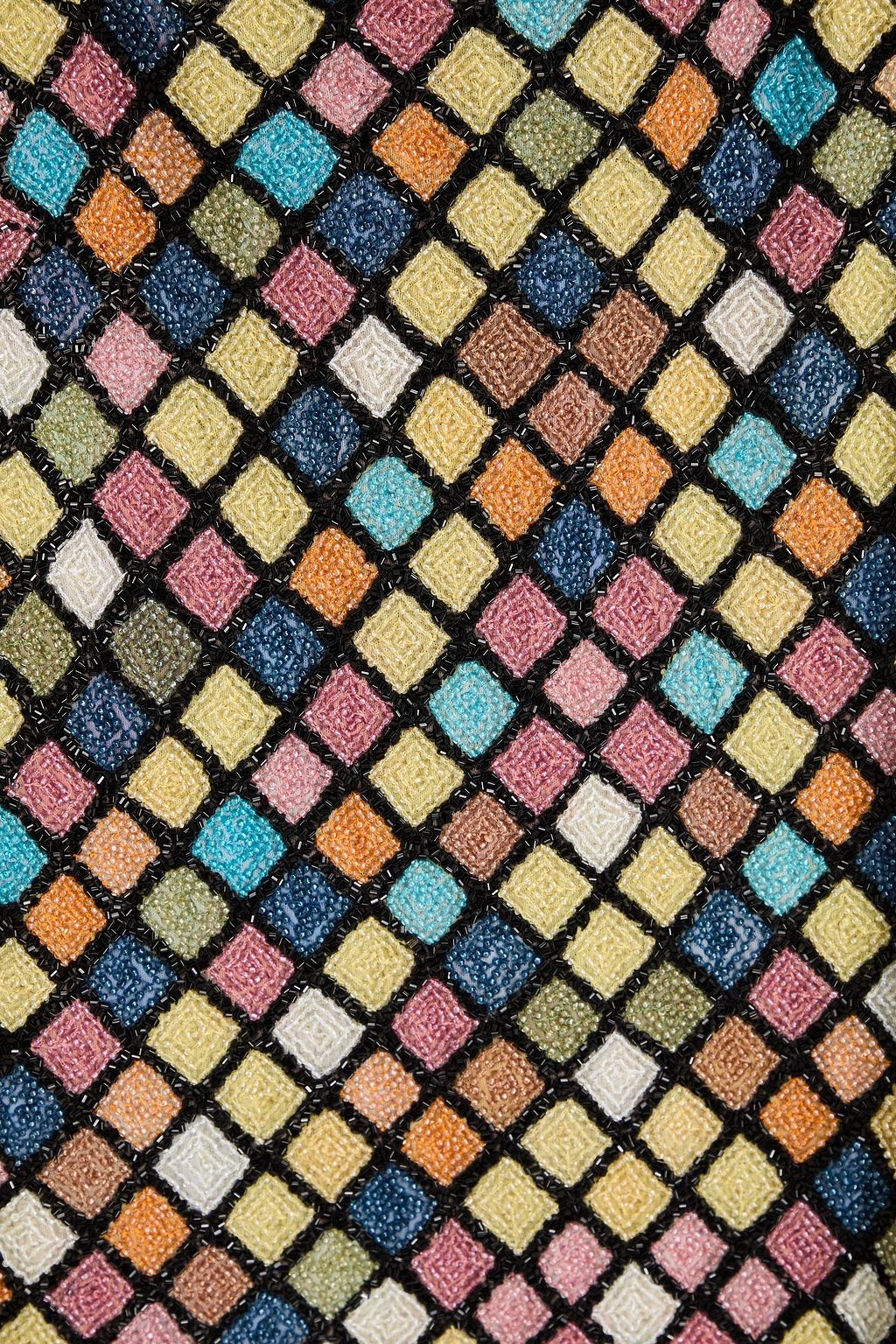 STAUD Le Sable bead-embellished stretch-tulle mini dress