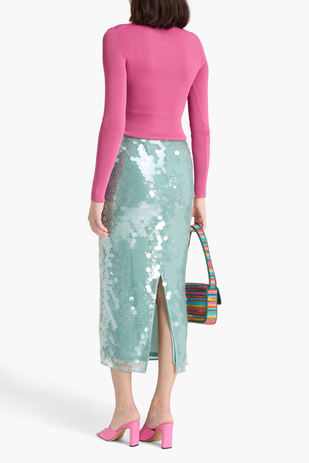 STAUD Clara cutout ribbed-knit top