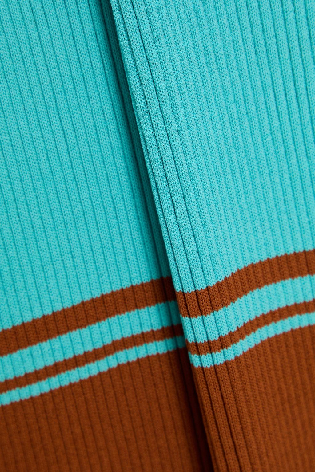 STAUD Midikleid „Colleen“ aus Rippstrick in Colour-Block-Optik