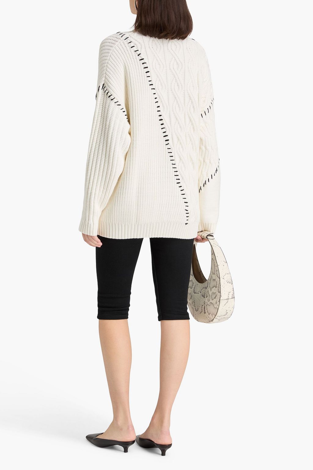 STAUD Hampton ribbed-knit half-zip sweater