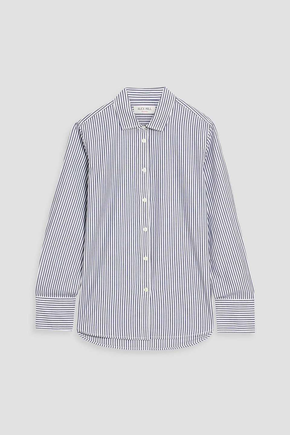 Alex Mill Val Striped Cotton-poplin Shirt In Blue
