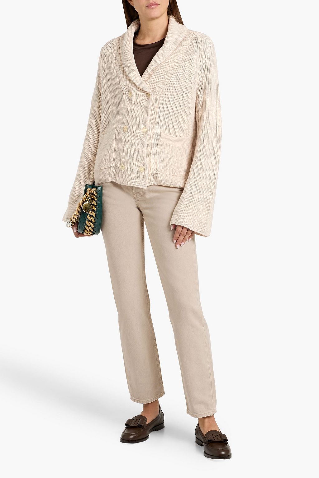 ALEX MILL Marseille double-breasted ribbed-knit cardigan