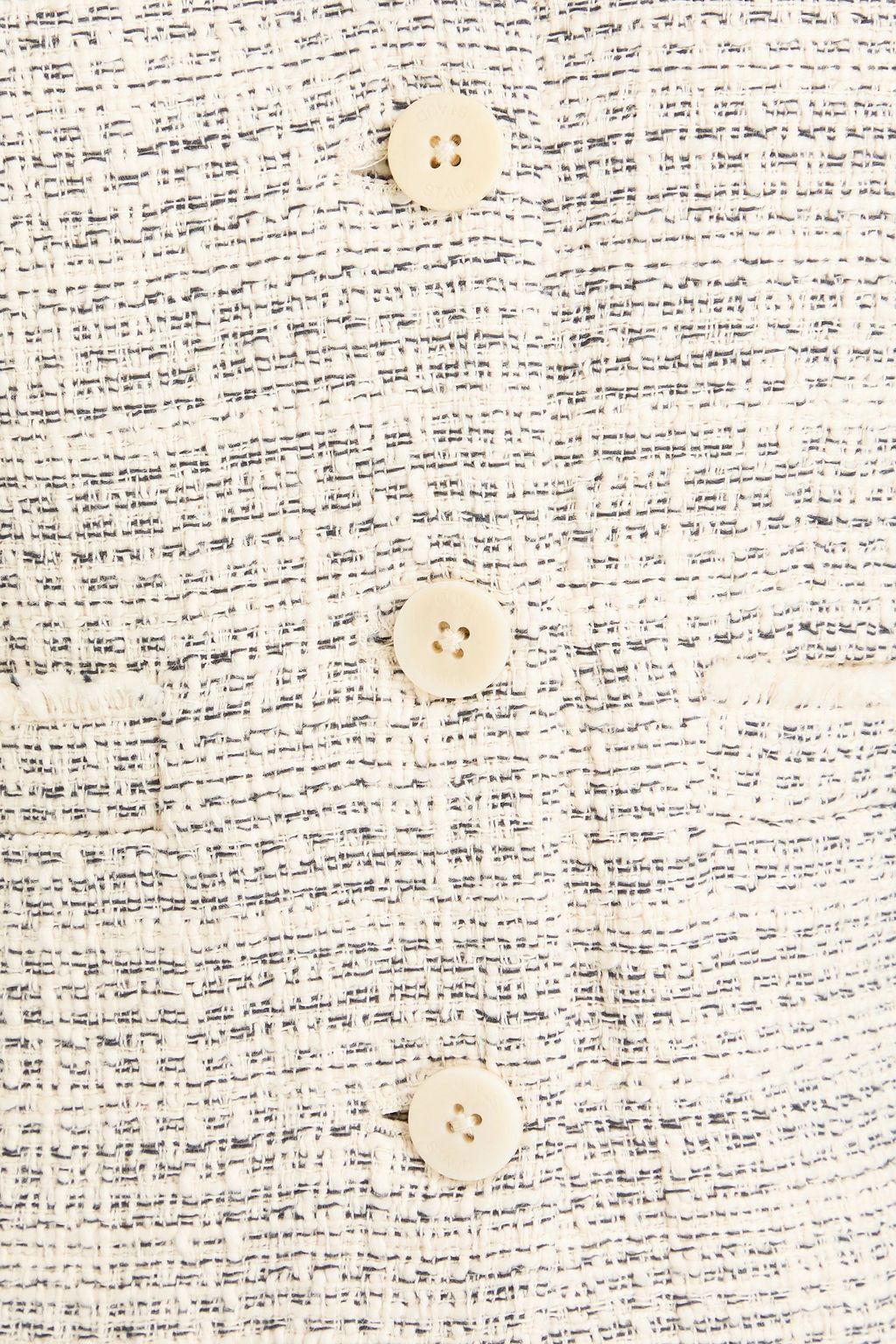 STAUD Costero frayed cotton-tweed jacket